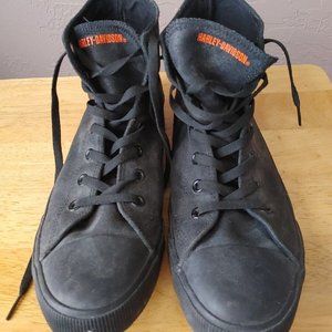 Harley-Davidson Baxter Sneakers Black/Orange Men's Skull High Top 10.5 D93343